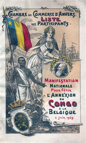 NN - Manifestation nationale pour fter l'annexion du Congo  la Belgique. 6 juin 1909. Liste des participants.