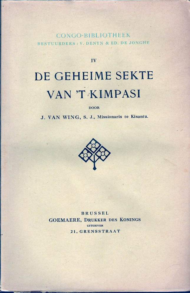 Book cover 19200008: VAN WING J. s.j., Missionaris te Kisantu | De geheime sekte van 