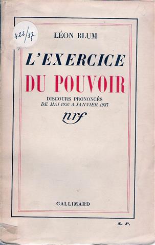 Book cover 19370018: BLUM Léon | L