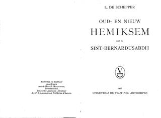 Book cover 19570043: DE SCHEPPER Louis | Oud- en nieuw Hemiksem met de Sint-Bernardusabdij