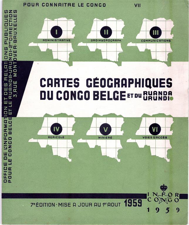 Book cover 19590027: INFORCONGO | Cartes géographiques du Congo Belge et du Ruanda-Urundi (1959)