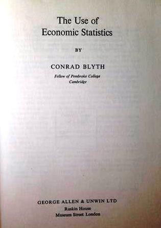 Book cover 19600002: BLYTH Conrad  | The Use of Economic Statistics