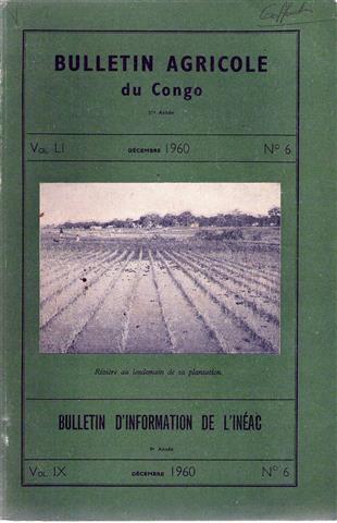 Book cover 19600039: INEAC | Bulletin Agricole du Congo - Bulletin d