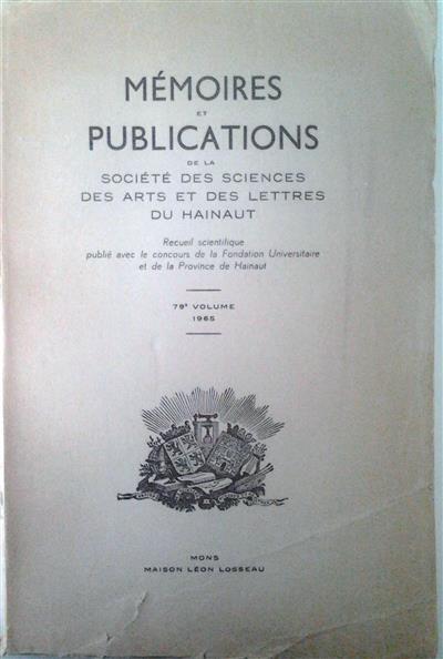 Book cover 19650077: DARQUENNE Roger | Histoire économique du Département de Jemappes. Mémoires et publications de la société des sciences, des arts et des lettres du Hainaut. Vol. 79