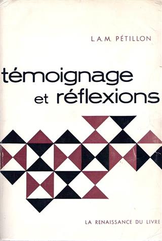 Book cover 19670123: PETILLON L.A.M. | Témoignage et réflexions