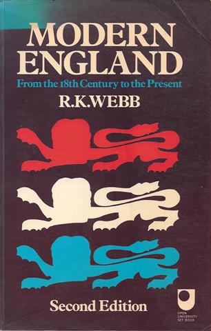 Book cover 19800087: WEBB R.K. | Modern England: From the 18th Century to the Present 