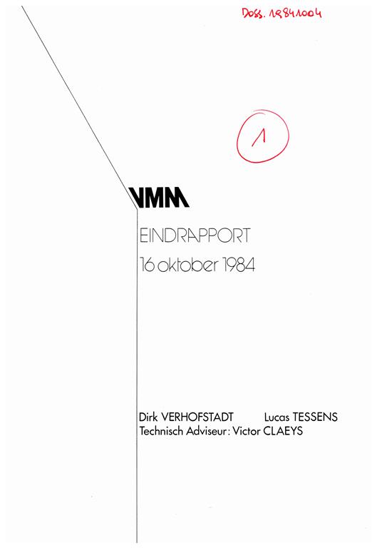 Book cover 19840017: TESSENS Lucas & VERHOFSTADT Dirk, CLAEYS Victor | Vlaamse Media Maatschappij Eindrapport 16 oktober 1984 (VMM)