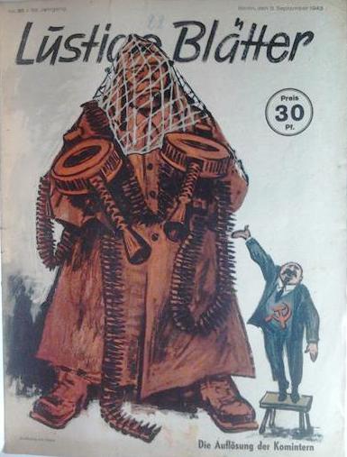 Book cover 201407102319: NN, Bruns (Zeichnung) | Lustige Blätter Nr. 36 58.Jahrgang 1943: Die Auflösung der Komintern