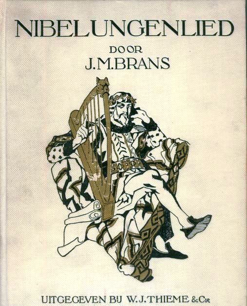 Book cover 201708070008: NN | Nibelungenlied naar den Middel-Hoogduitschen tekst en in de oorspronkelijke versmaat vertaald door J.M. Brans met 25 illustraties van E. Wiethase