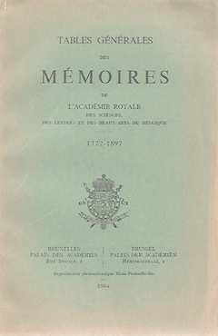 Book cover 202008021627: x | Tables générales des Mémoires de l