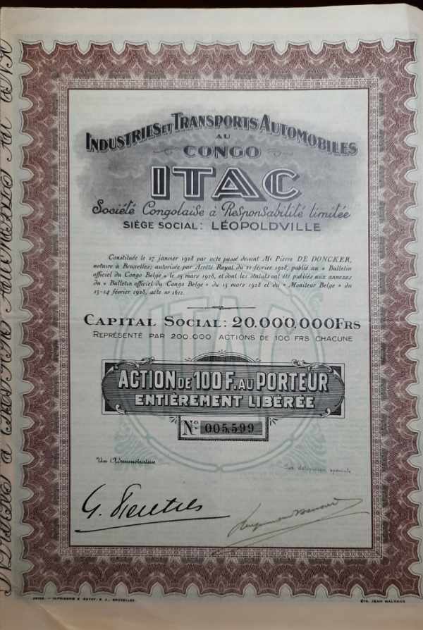 ITAC - Industries de Transports Automobiles au Congo - ITAC scrl - Action