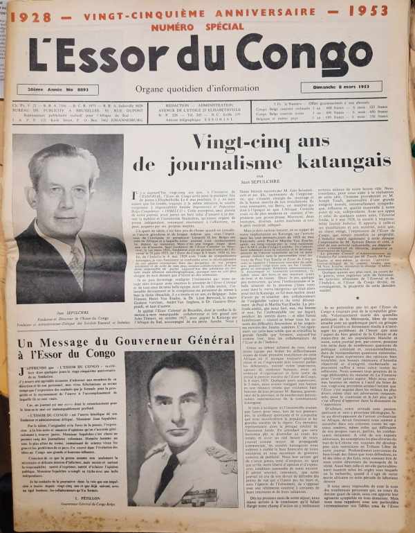 L'Essor du Congo  [Katanga] - L'Essor du Congo 1928 - vingt-cinquime anniversaire - 1953 - Numro Spcial - 8 mars 1953