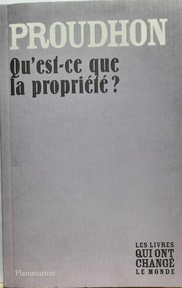 Book cover 202210122230: PROUDHON Pierre-Joseph | Qu