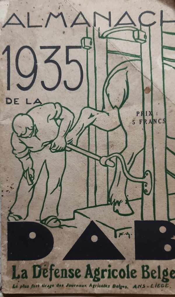 Book cover 202211061734: La Défense Agricole Belge | Almanach 1935