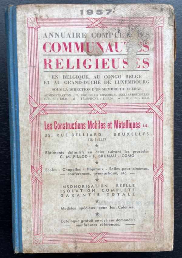 Book cover 202303031058: NN | Annuaire Complet Des COMMUNAUTÉS RELIGIEUSES en Belgique, Congo Belge, Grand-Duche de Luxembourg 1957