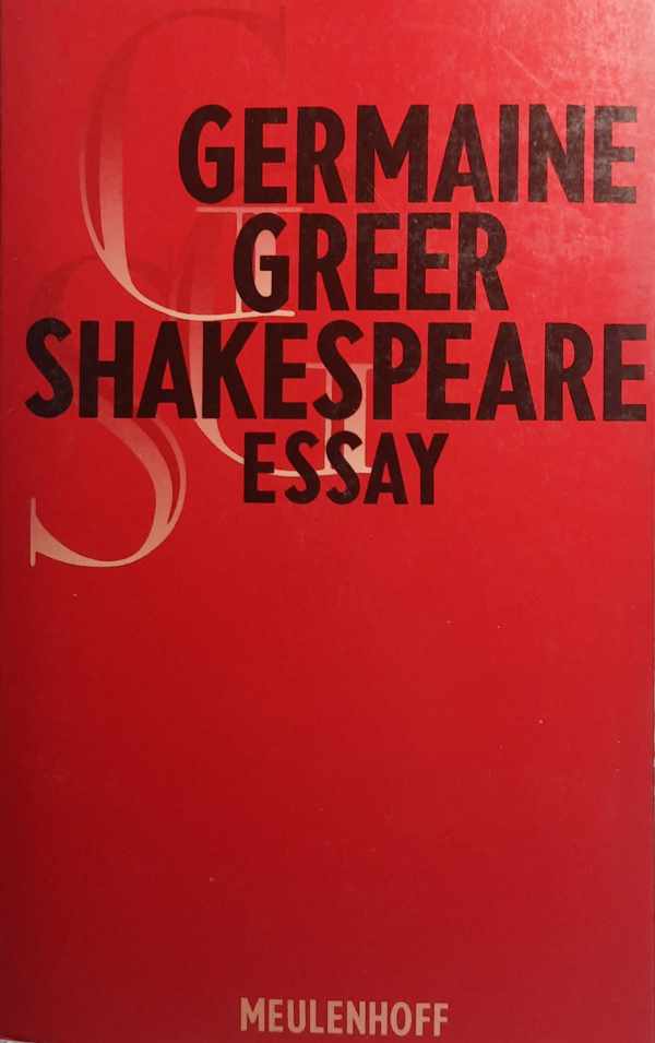 Book cover 202310170124: GREER Germaine | Shakespeare - Essay