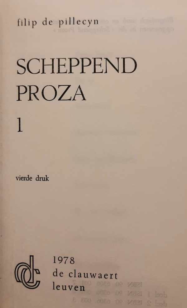 Book cover 202402081708: DE PILLECYN Filip | Scheppend proza