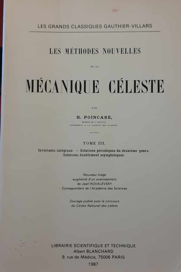 Book cover 202402121636: POINCARÉ H. | Les méthodes nouvelles de la mécanique céleste. Tome III