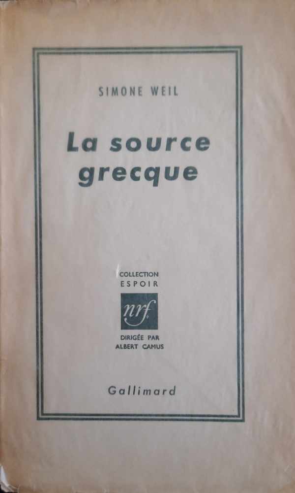 Book cover 202402211501: WEIL Simone | La source grecque