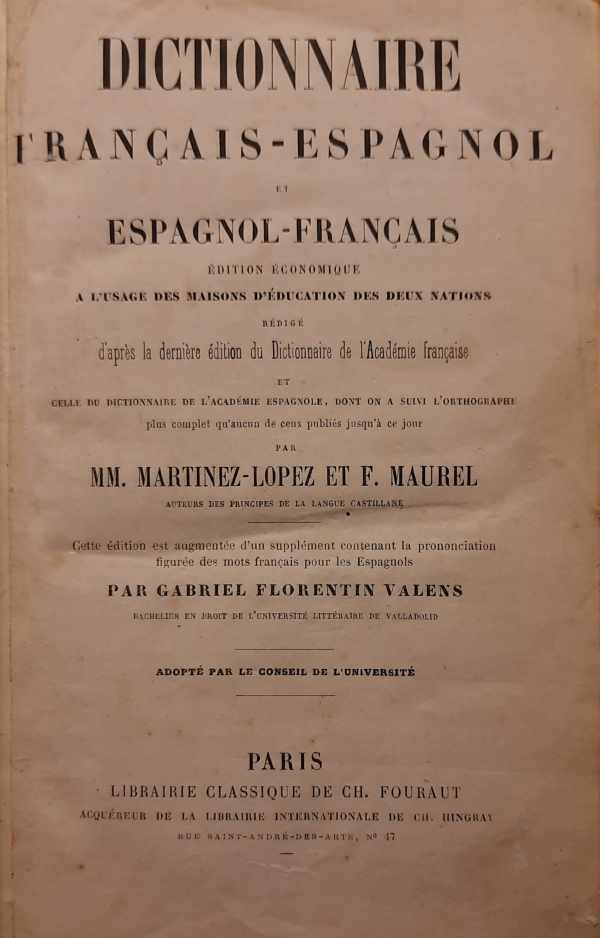 Book cover 202402221654: MAUREL F. | Dictionnaire français-espagnol et espagnol-français