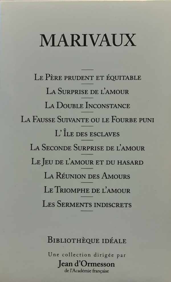 Book cover 202402281547: MARIVAUX | Le Père prudent et équitable, e.a.