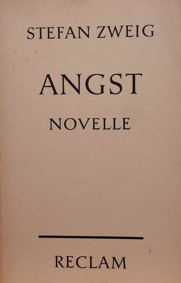 Book cover 202403222246: ZWEIG Stefan | Angst - novelle