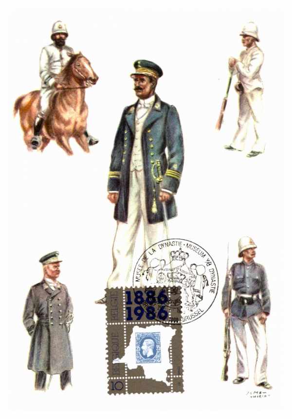 Histoire de la Force Publique du Congo - Types d'officiers et de sous-officiers, vers 1890