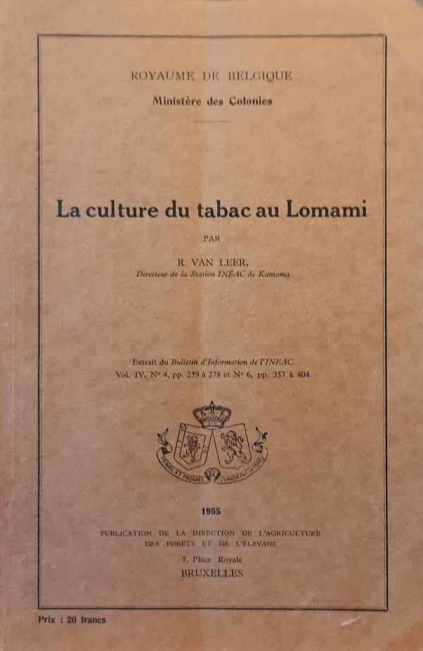Book cover 202405071727: VAN LEER R. | La culture du tabac au Lomami
