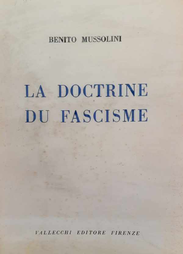 Book cover 44409: MUSSOLINI Benito | La doctrine du Fascisme.