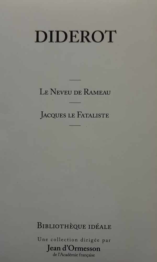 Book cover 75514: DIDEROT | LE NEVEU DE RAMEAU - JACQUES LE FATALISTE