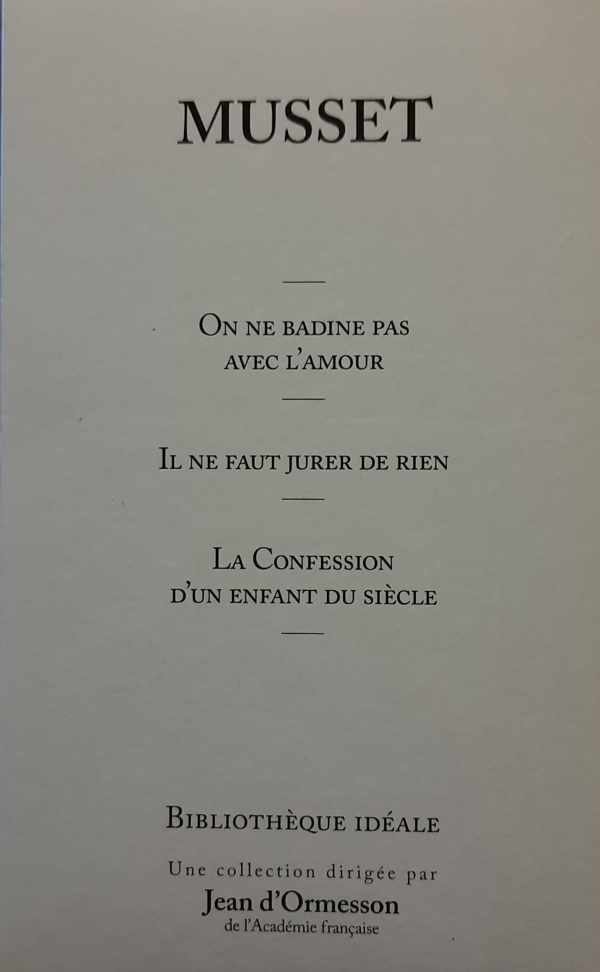 Book cover 75515: DE MUSSET Alfred | ON NE BADINE PAS AVEC L