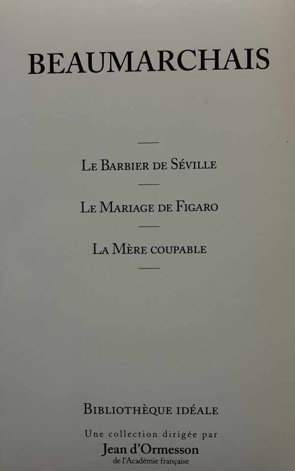 Book cover 75517: BEAUMARCHAIS | LE BARBIER DE SEVILLE - LE MARIAGE DE FIGARO - LA MERE COUPABLE